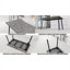Table de salle à manger extensible en panneau de fibres à densité moyenne de couleur grise, 4 à 6 places, style industriel médiéval pour la cuisine ou la maison