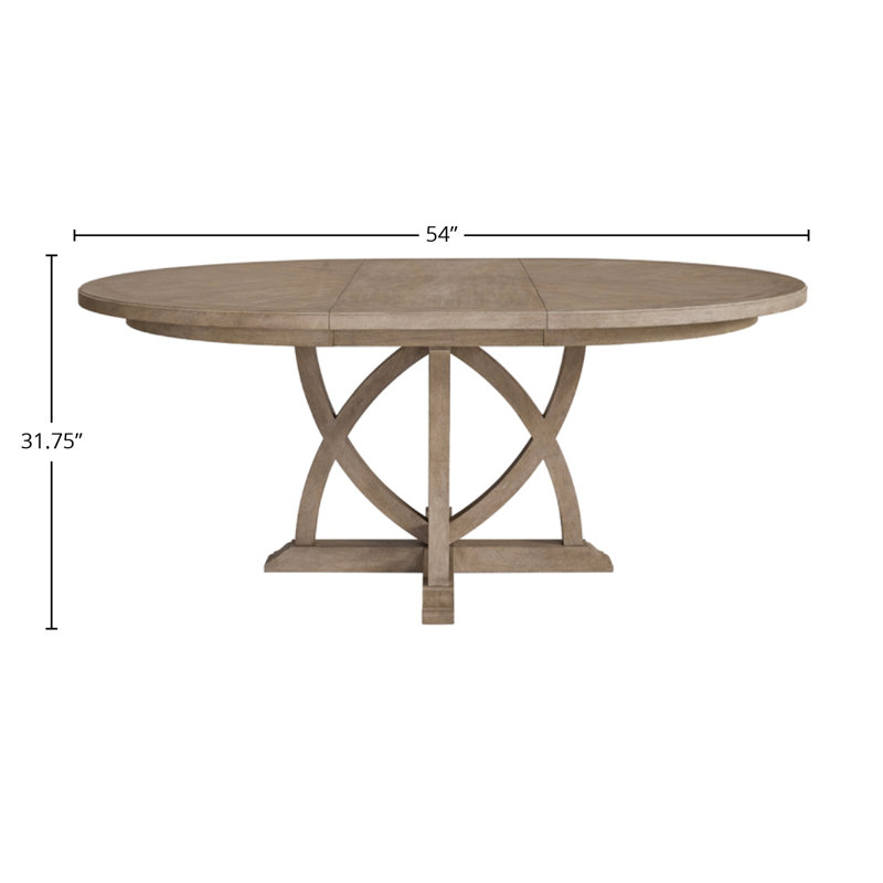 Table de salle à manger ronde extensible avec 4 chaises à échelle, une porte en verre et une vitrine