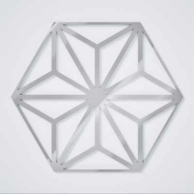 Hampton Decorative Fretwork Acrylic Wall Panels, Medium, 15 3/8"W x 17 3/4"H x 1/8"T, Grey