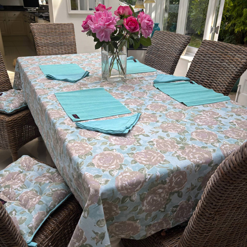 Sigourney Tablecloth, Duck Egg, Large