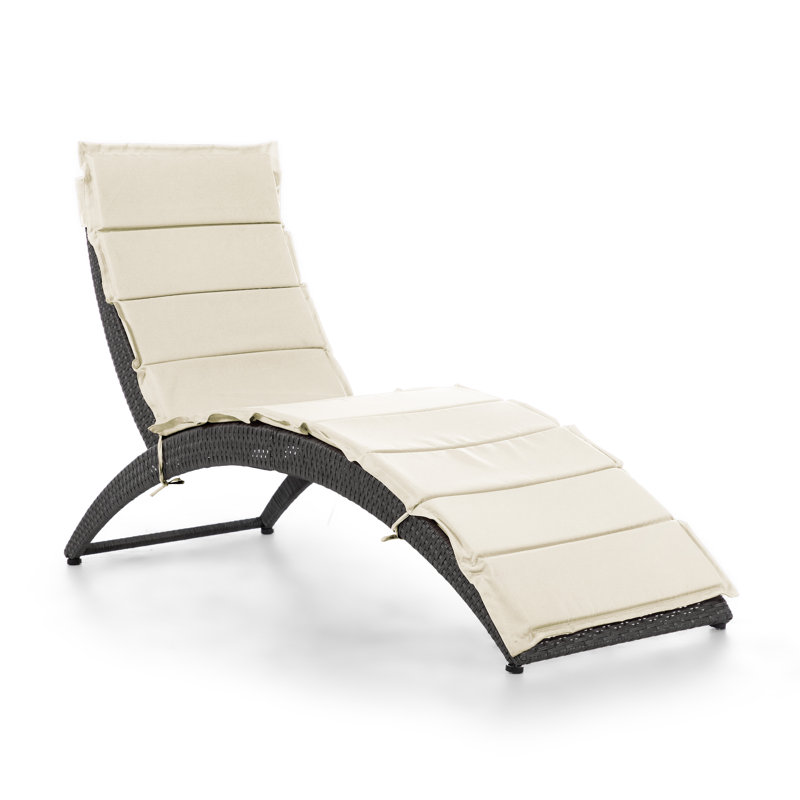 Islander Outdoor Chaise Lounge, White/Cream
