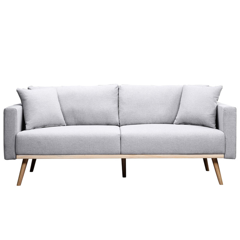 Fauteuil 32,5 po en lin gris avec charge et coussins décoratifs avec hublot et poches - hauteur des pieds 8,46 po, profondeur de l'ensemble de 30,7 po, largeur du siège