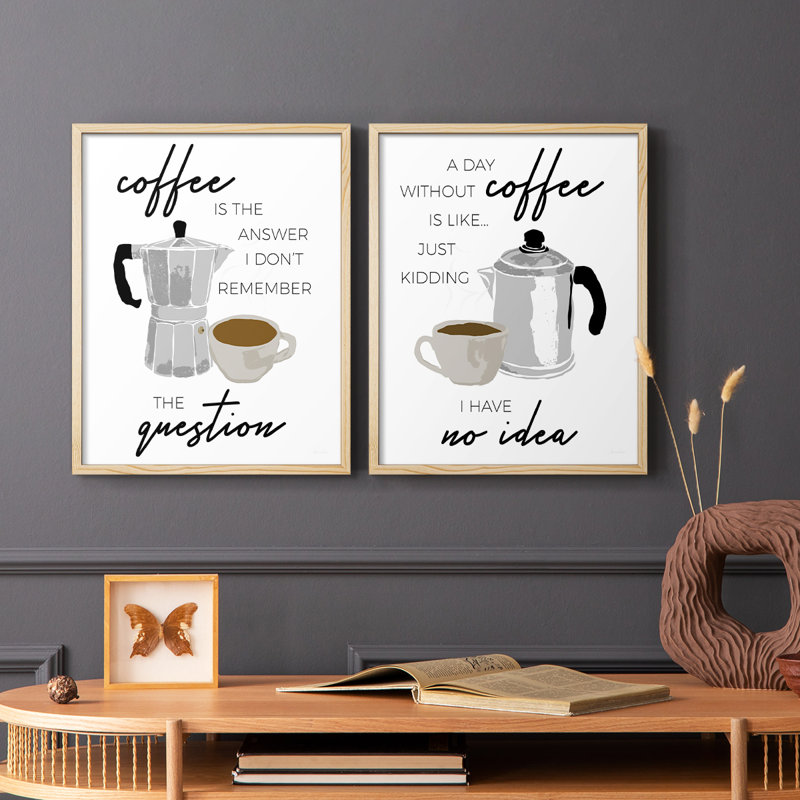 «Coffee is the Response» - Impression encadrée de qualité supérieure - Prêt à accrocher - Aucun clou requis - Aucun clou requis