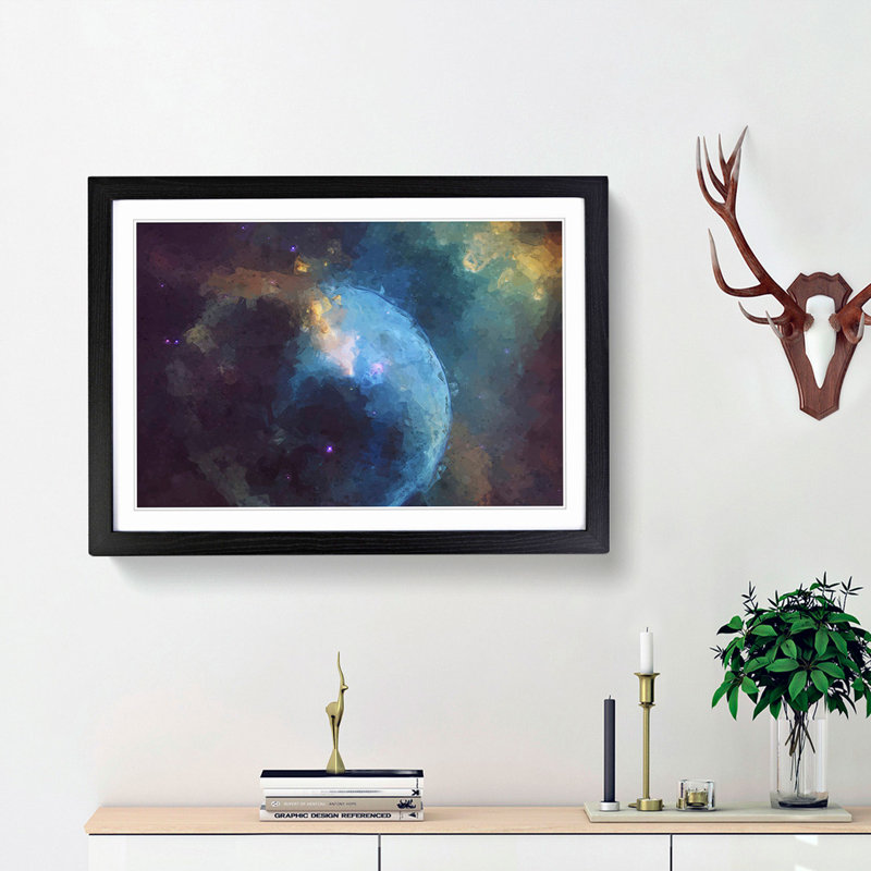 Out of Space Vol.44 in Abstract - Picture Frame Graphic Art Print, 27cm H x 36cm W x 2cm D, Black Framed