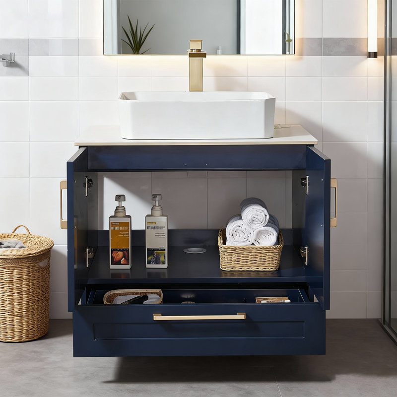 Ensemble de meuble-lavabo simple 30 po bleu moderne