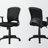 Brass Adjustable Height Polyester Office Chair, Black 39.10'' H X 23.52'' W X 23.52'' D