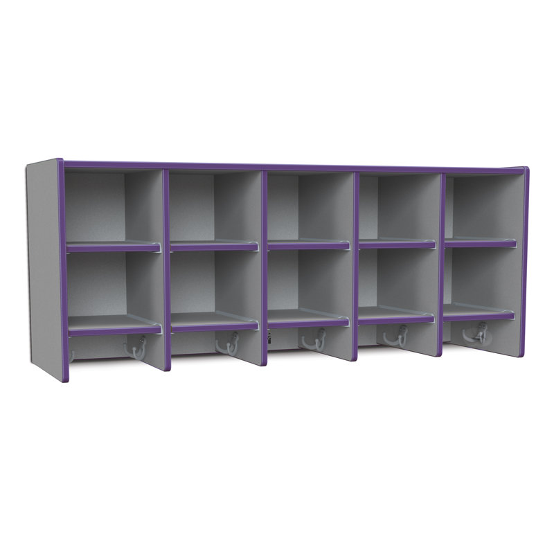 Casier mural à 10 sections Rainbow Accents®, Mauve, Non