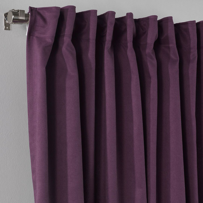 Blackout Thermal with Liner Extra Long & Extra Wide Decorative Curtain Single Panel, 140cm Width x 225cm Drop, Purple