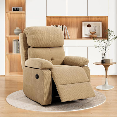 Small 3-Position Recliner Chair - No - Tools Assembly Padded Comfort for Compact Spaces Orange