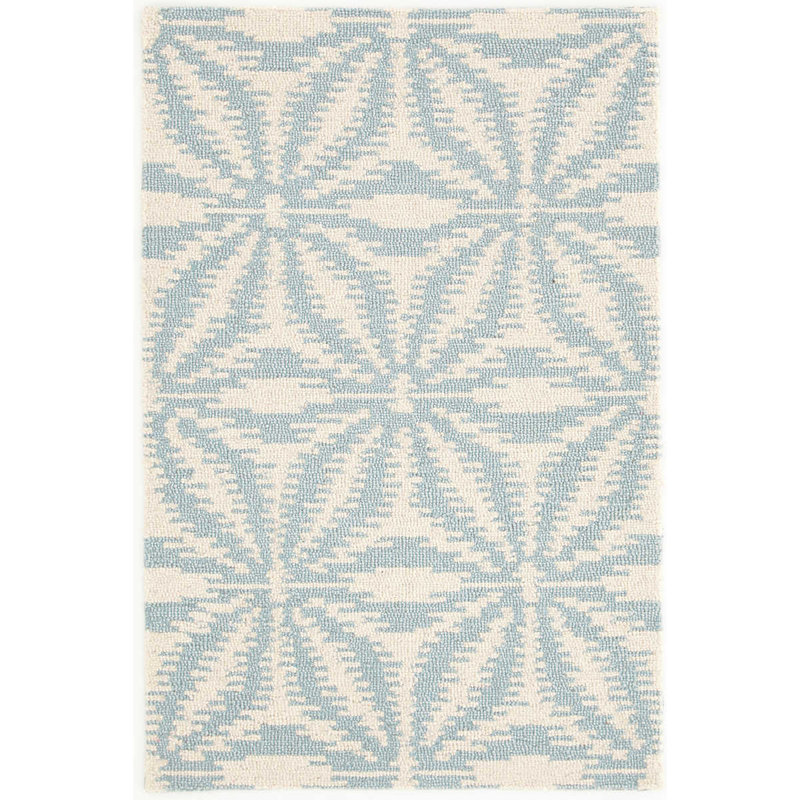 Aster Sky Hand Micro Hooked Wool Rug, Rectangle 4' x 6'
