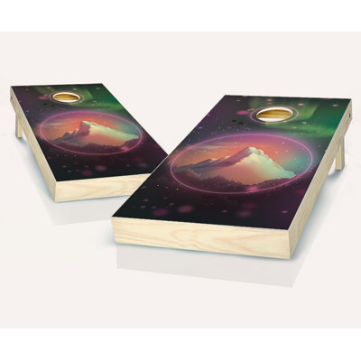 Ensemble de cornhole en bois massif 2 pi x 4 pi Peace Rock