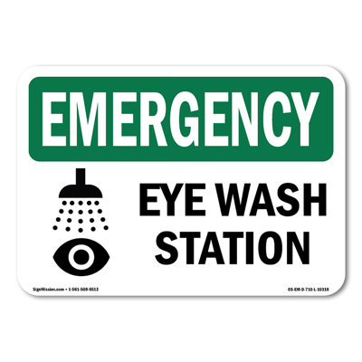 Eye Wash Station Decal 7" X 5"