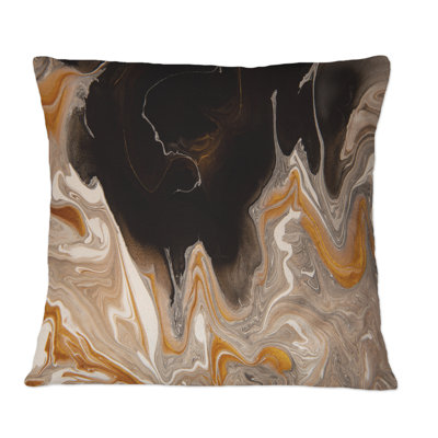 Coussin décoratif brun et noir - imprimé moderne