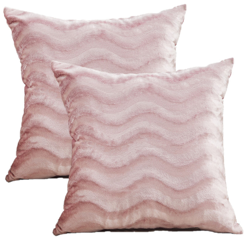 Housse de coussin décoratif Velvet Wave, Rosé