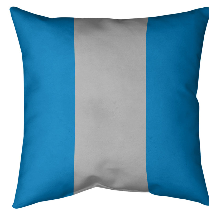 Housse de coussin , 20 po x 20 po, Bleu / Argent, Sergé de coton