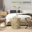 Tabouret de souche d'arbre, table d'appoint décorative avec plateau rond, table de bout en béton avec finition grain de bois, table de bout