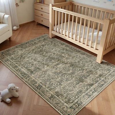 Tapis brun rétro pour salon Orihue
