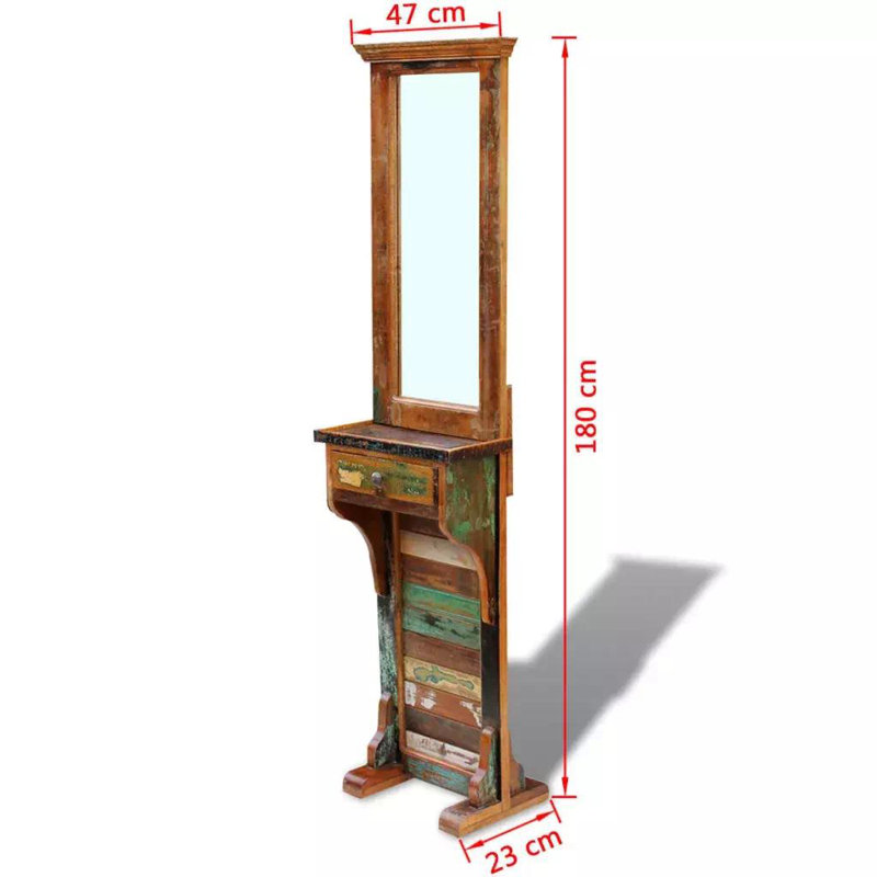 Wood Flat Floor Mirror