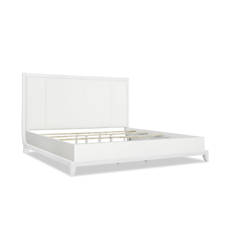 Lit plateforme tapissier Jeffries, Grand, Blanc