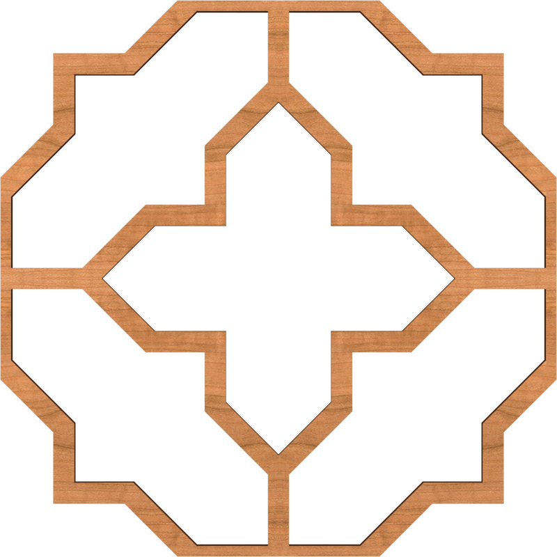 Charpente de plafond décorative Laird, Cerisier, H 66,83 po x l 66,83 po x P 0,375 po