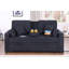 Causeuse-lit convertible avec console rabattable, porte-gobelets, ports de chargement, poche de rangement et siège à ressorts ensachés pour une vie confortable