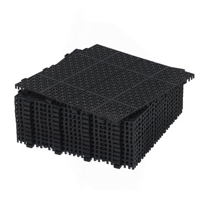 Carreaux de terrasse 12 po x 12 po à emboîtement gris en plastique imperméable et anti-dérapant