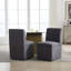2 chaises roulantes modernes - rembourrées de velours, rangement caché, coussin de siège épaissi pour plus de confort avec revêtement de compartiment de rangement, siège rembourré de mousse, 4 roues stables-2142005895