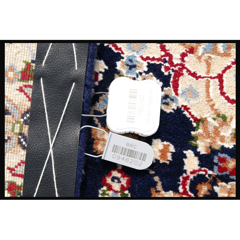 Hand-Knotted High-Quality Navy and Yellow Runner
