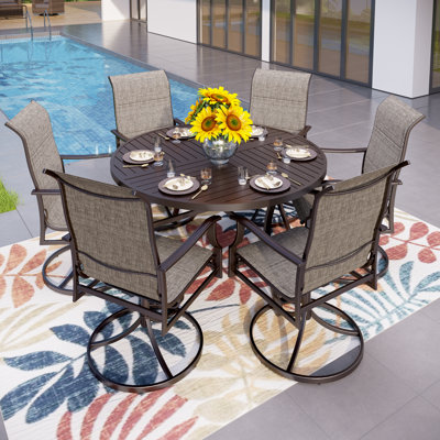 Sutiya 6 - Person Patio Dining Set with Round Table