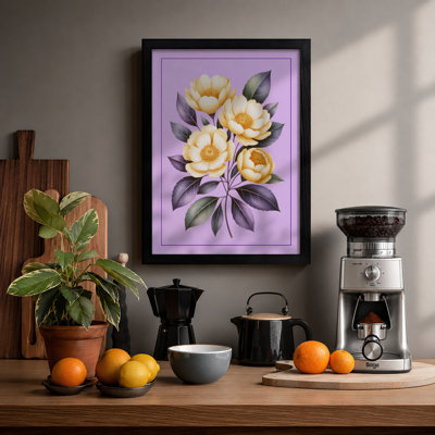 Cluster of Peonies Botanical - Framed Print