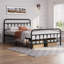 Metal Bed Frame with Vintage Headboard-69889966-92523738