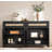 The Sideboard Buffet Storage Cabinet Set of 2, Rattan Credenza Buffet Table-679653908