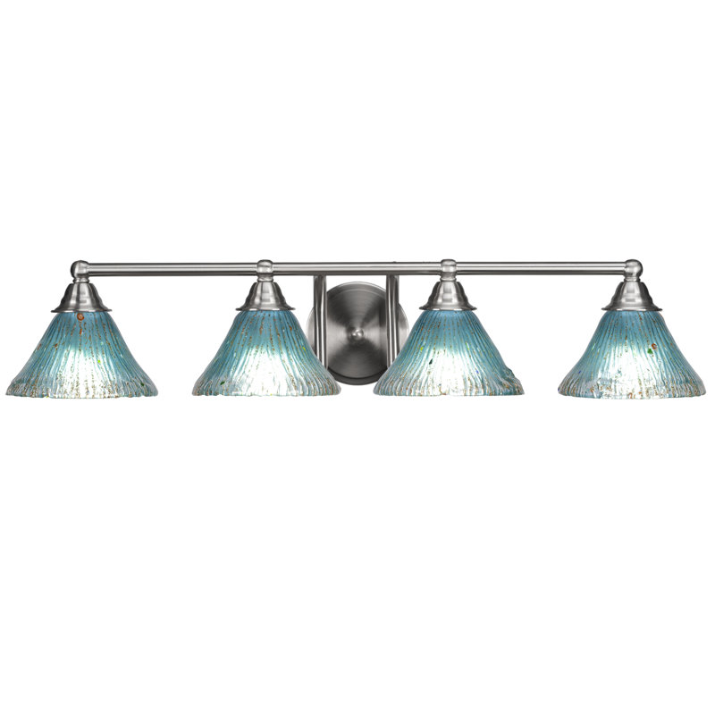 Barre d'éclairage de salle de bain 4 lumières Ayrshire, Nickel brossé