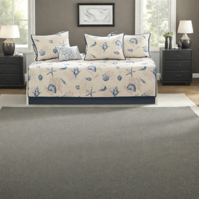 Reversible Microfiber Bedding Sets, Coastal Blue Style For Twin Daybed