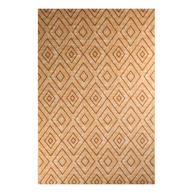 Tapis orange à motif géométrique Finke, Rectangle 3 pi 6 po x 5 pi 6 po