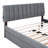 Gray Upholstered Platform Bed With Twin Xl Trundle For A Fun Sleeping Experience Stripe Headboard Queen Size Trundle,-2083185771