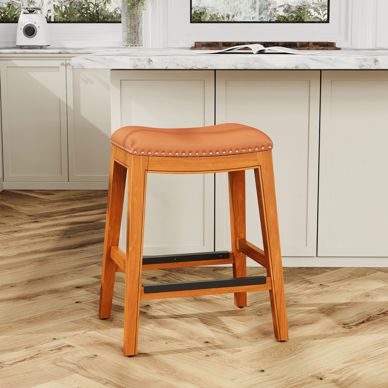 Tabouret Elowen, Tabouret de comptoir (siège d’une hauteur de 24, Blanc antique / gris 2
