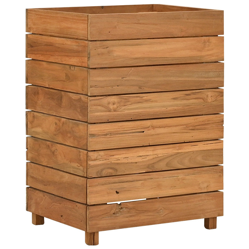 Raised Bed 50x40x72 cm Recycled Teak Wood and Steel