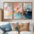 Toile avec cadre flottant brun