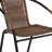 28'' Round Metal Table with Rattan Edging and 2 Rattan Stack Chairs-374904535