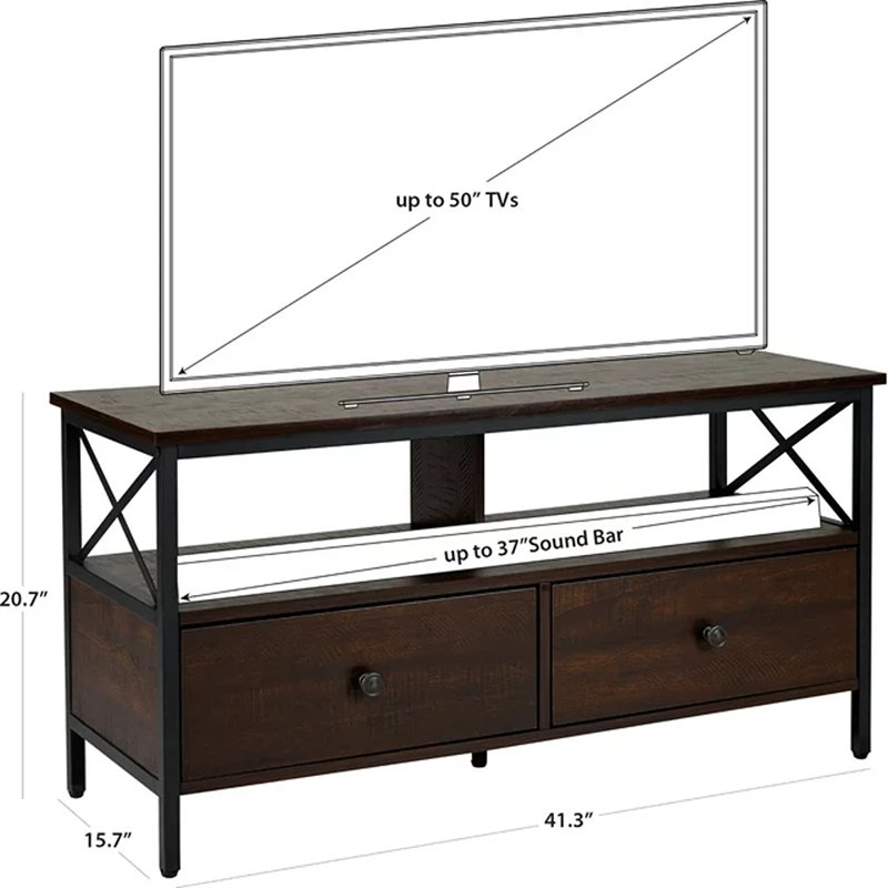 TV stand up to 50" with metal frame and drawers