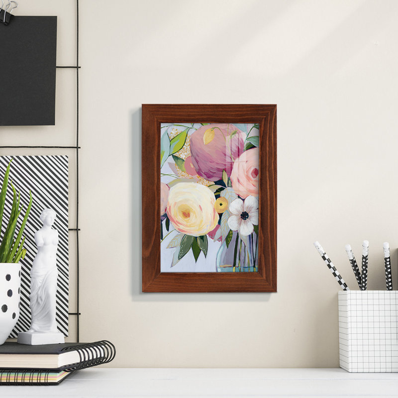 Georgia Bouquet I, encadré sur papier, H 6 po x l 4 po x P 1 po, Châtaigne