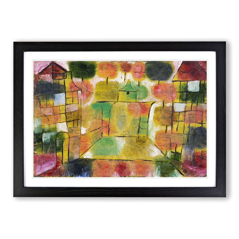 Tree and Architecture by Paul Klee - Picture Frame Painting, Black, 36cm H x 48cm W x 2cm D