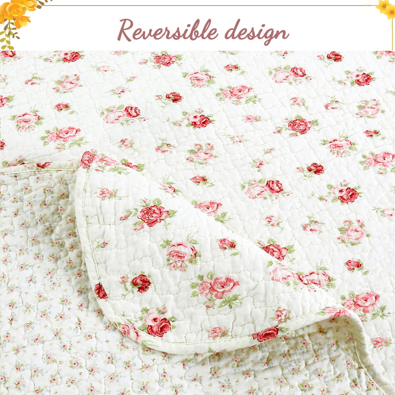 Garden Cotton Floral Quilt, King Quilt + 2 King Shams