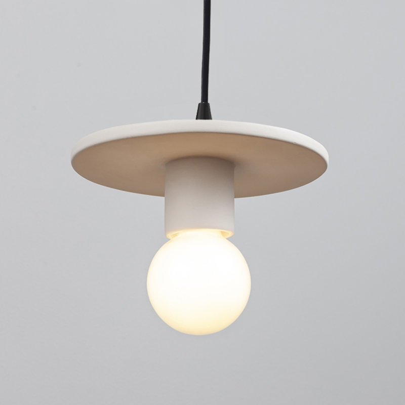Luminaire suspendu à 1 lumière Leni, Bisque, Noir mat