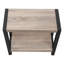 Table d'appoint, côté, bout, étroit, petit, 2 niveaux, stratifié brun, métal noir, contemporain, moderne-2072617110