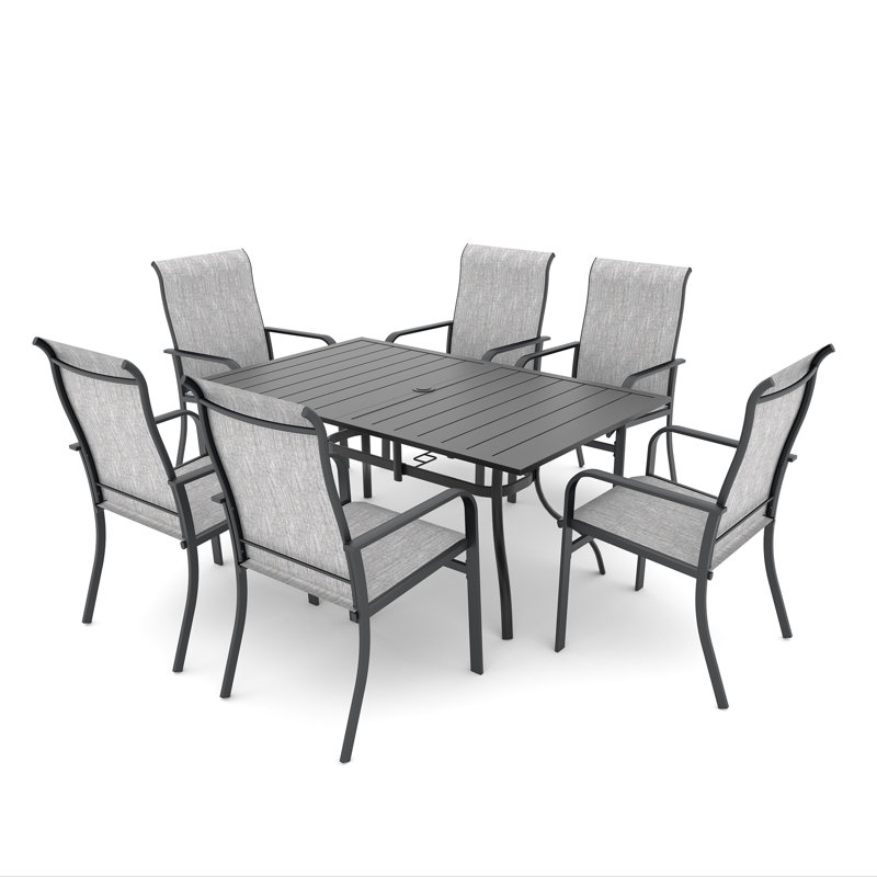 Ensemble de table de salle à manger 6 personnes, Gris