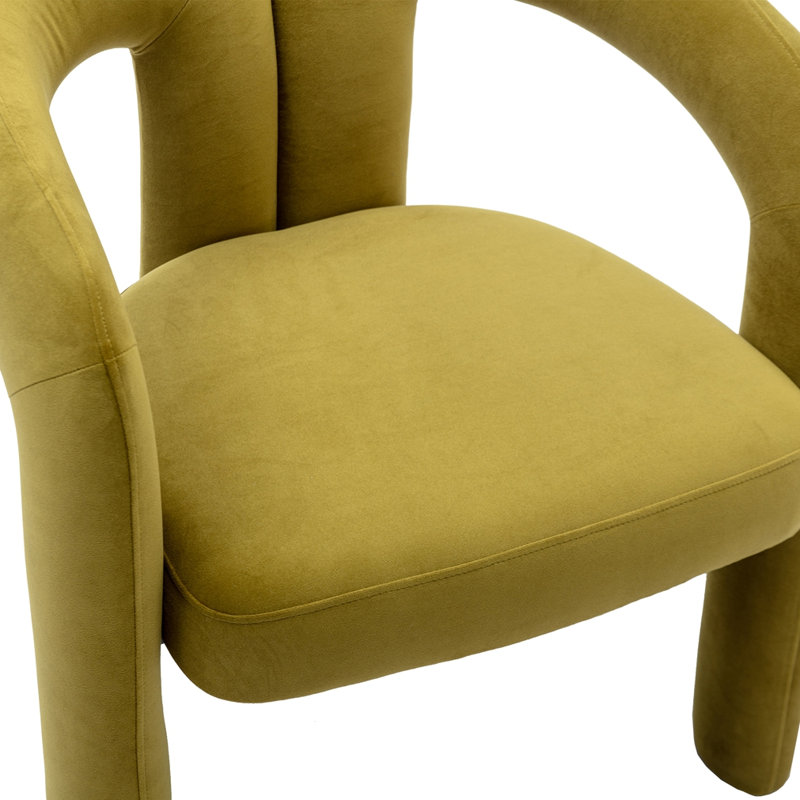 Chaises d'appoint pour salon, ensemble de 2, Velours olive, H 27,95 po x l 25,2 po x P 19,88 po