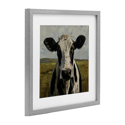 Spotted Cow in Pasture Framed Print Under Glass, design by LSR Creative Studio
