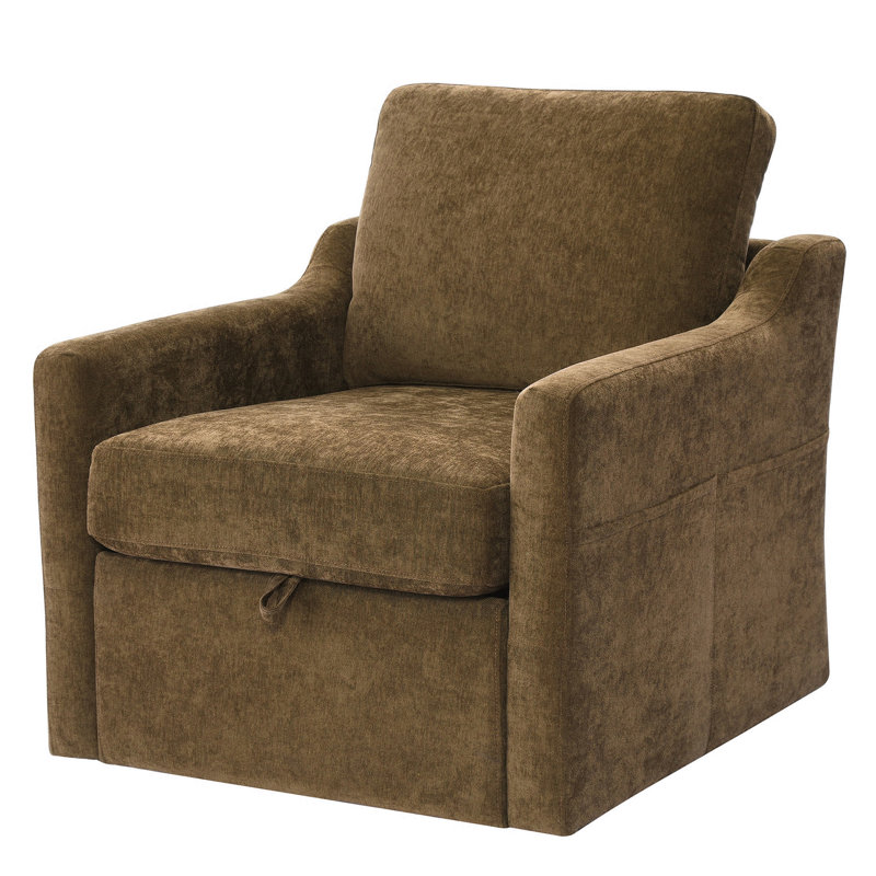 30'' Wide Swivel Armchair, Brown